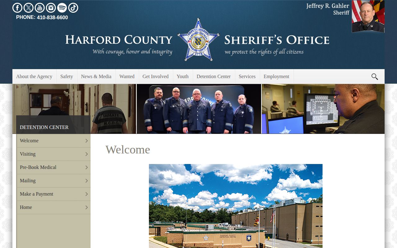 Harford County Detention Center release status and VINE information